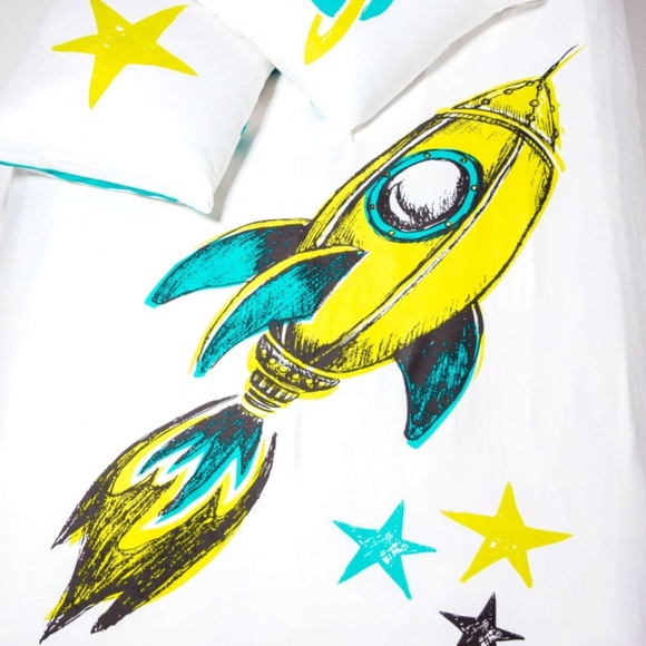 ORGANIC COTTON ROCKET  DUVET COVER TWIN - Picture 3 of 3